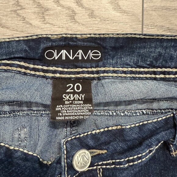 Avenue Blue Jeans Plus Size 20 Embroidered Back Pockets Skinny Stretch Denim - Picture 15 of 16